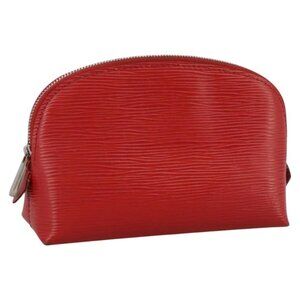 LOUIS VUITTON Epi Pochette Cosmetic PM Pouch Red M41114 LV Auth 111537